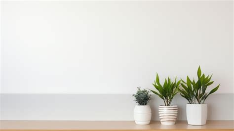 Premium Photo Three Potted Plants Sitting On A Shelf