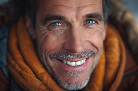 Portrait Of A Mature Man Smiling Premium AI Generated Image