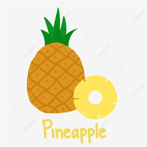 Pineapple Fruit Illustration Flat Design Pineapple Vector Fruit