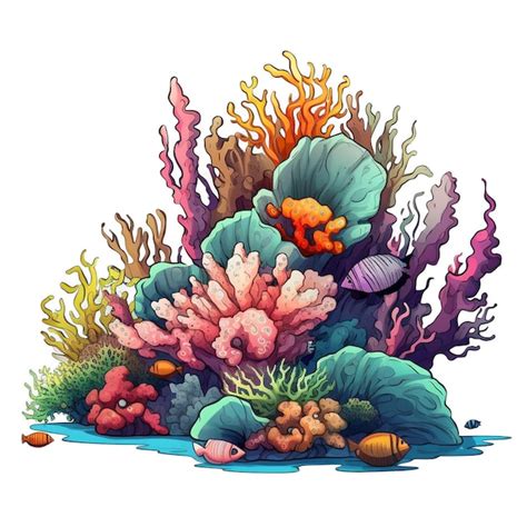 Premium AI Image | Coral reef clip art