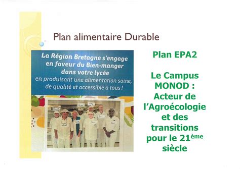 Campus Monod EPA2 Plan Alimentaire Durable