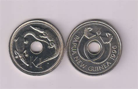 Papua New Guinea 1 Kina 2004 Unc Holed Coin KB Coins Currencies