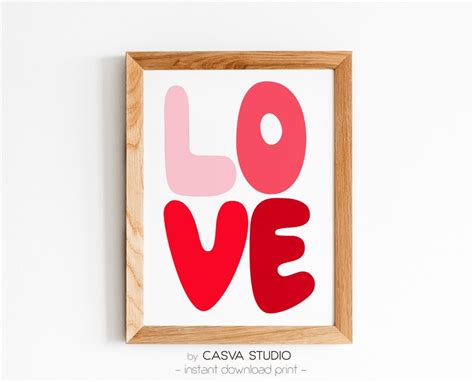 Love Poster / Red Love / Love Wall Decor / Love You Gift / - Etsy