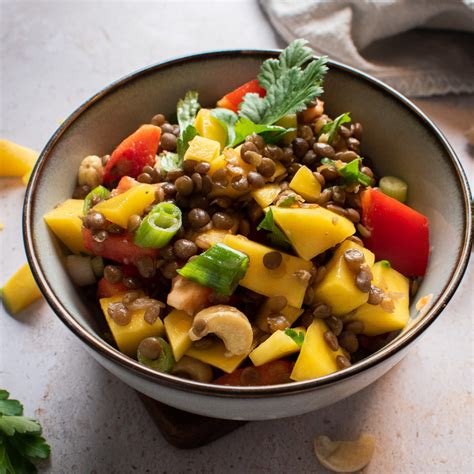 Fruchtiger Linsensalat Mit Mango Vegan Und Vollwertig