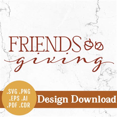 Simple Friendsgiving SVG Design Instant Download