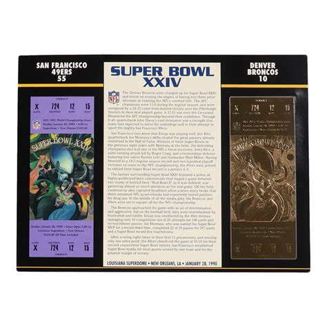 Super Bowl XII Commemorative 9x12 Score Card Display With 22KT Gold