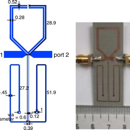 Layout Of Proposed Dualband Bpf Unit Mm And Its Fabricated