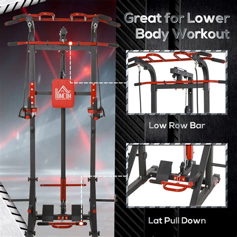 HOMCOM Power Tower Dip Station Pull Up Push Up Dip Station For