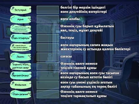 Өзен аңғары құрылысы. - Match up
