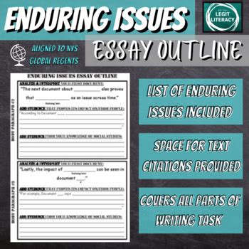 Enduring Issues Essay Pre Writing Organizer By Legit Literacy TpT