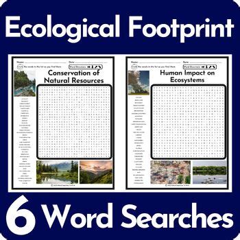 Ecological Footprint Word Search Puzzle Bundle By Word Searches To Print