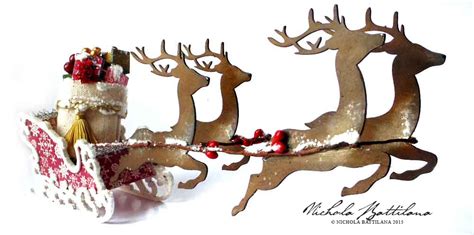 Pixie Hill: Flying Reindeer Sleigh Ornament