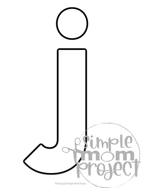 Free Printable Lowercase Letter J Template Simple Mom Project