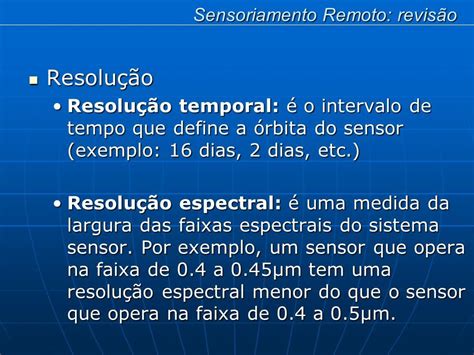 Sensoriamento Remoto Uma Breve Introdu O Sensoriamento Remoto