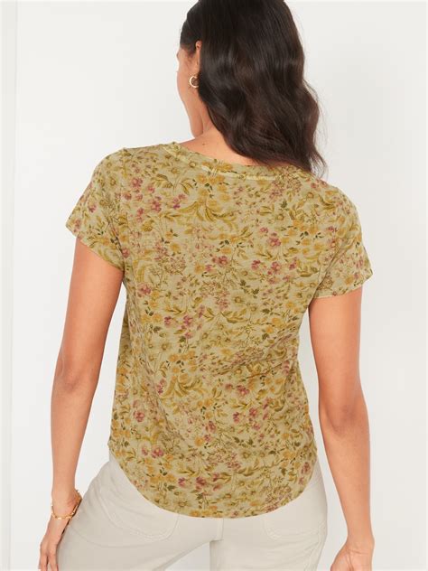 EveryWear Overdyed Floral Print Scoop Neck T Shirt Old Navy