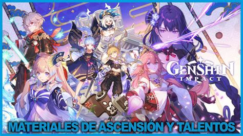 Materiales De Ascensión Y Talentos Guía Genshin Impact