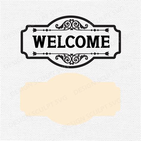 Welcome Svg Door Sign Svg Door Hanger Design Glowforge Files