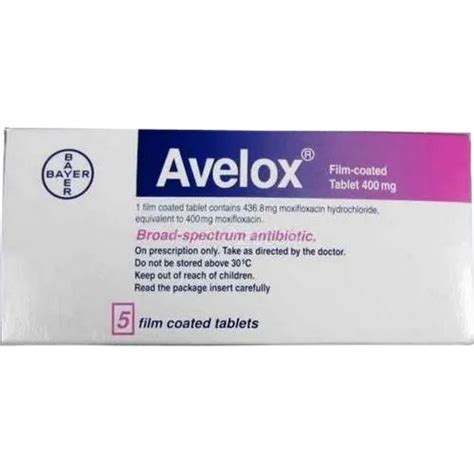 Avelox Moxifloxacin 400mg Film Coated Tablet 1s Price In The