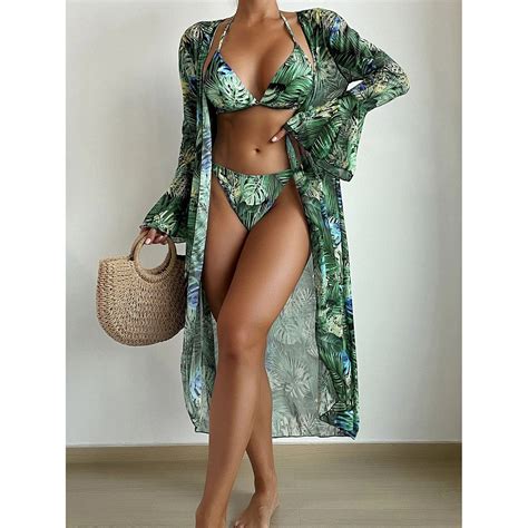 Pack Swimwear Women Cover Up Bikini Set Push Up Swimsuit Biquini Swim