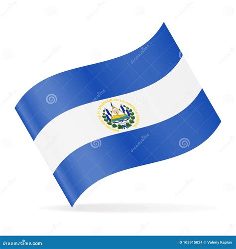 Icono Que Agita Del Vector De La Bandera De El Salvador Stock De