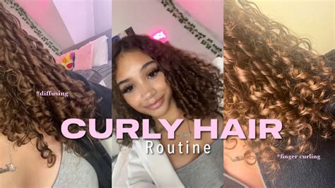 Curly Hair Routine Highly Requested Diffusing Finger Curling Etc Youtube