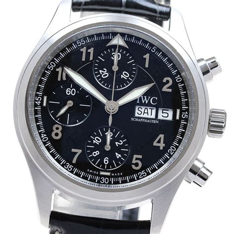 Iwc Iwc Schaffhausen Iw370613 スピットファイア クロノグラフ デイデイト 自動巻き メンズ良品保証書付き