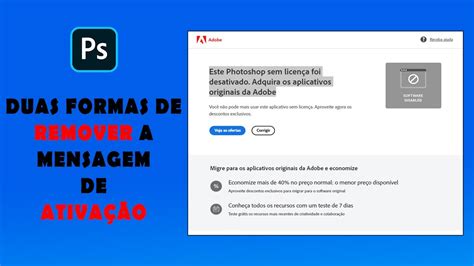 Duas Formas De Remover A Mensagem De Ativação Sem Licença Do Photoshop 2023 Simples E