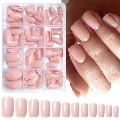 Amazon Loveourhome Pc Nude Press On Nails Medium Square Fake