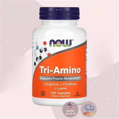 NOW Foods Tri Amino 120 Capsules Tri Amino L Arginine L Ornithine