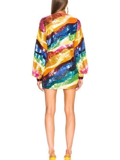 Attico Rainbow Wrap Dress Size 8 The Volte