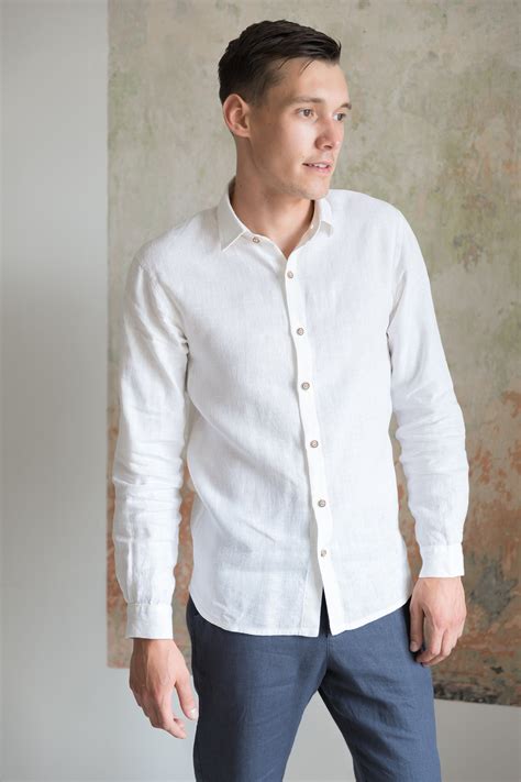 Mens Linen Shirts Classic Linen Shirt Beach Wedding Linen Etsy