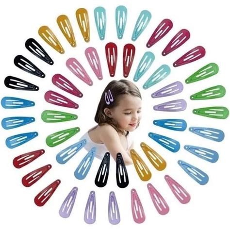 5 Pièces 10 couleurs 3cm Pince à Cheveux Fille en métal coloré Barettes