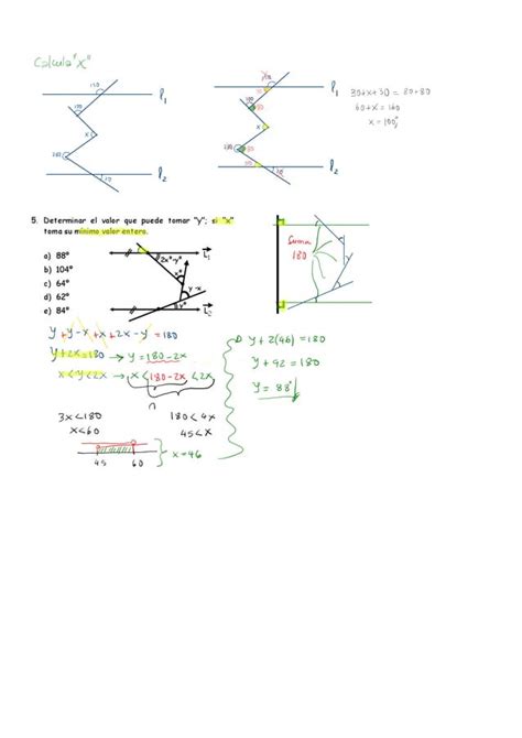 Ejercicios De Ngulos Entre Rectas Paralelas Para Cuarto De
