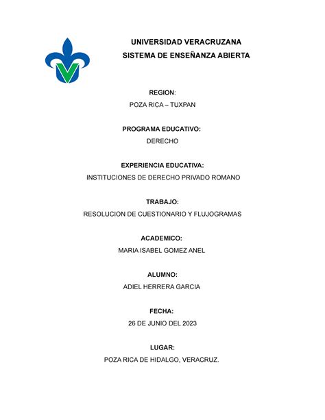 Herrera Garcia Act 2 Cuest Flujogramas UNIVERSIDAD VERACRUZANA