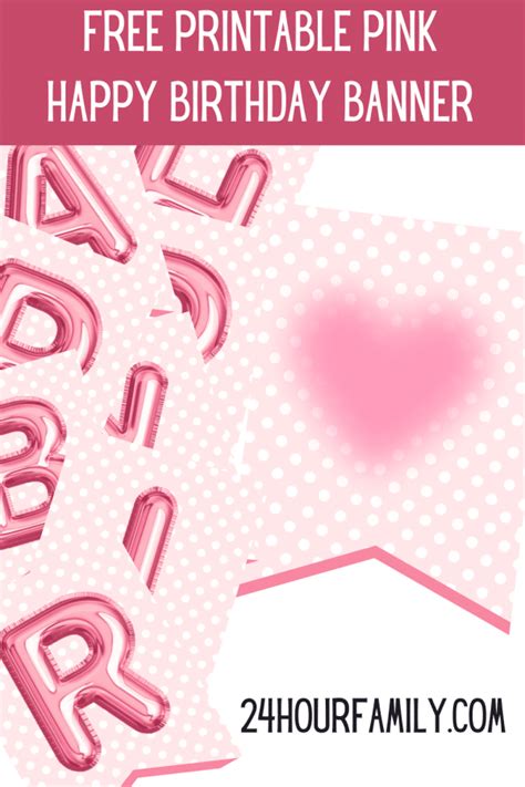 Free Pink Happy Birthday Banner Printable Banner For Parties