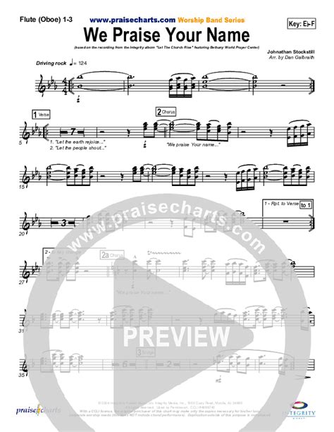 We Praise Your Name Flute Oboe Sheet Music Pdf Bethany Music