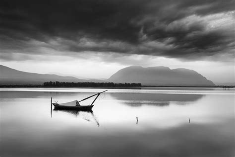 Mesolongi Lagoon Brilliant Black And White Landscape Photography By