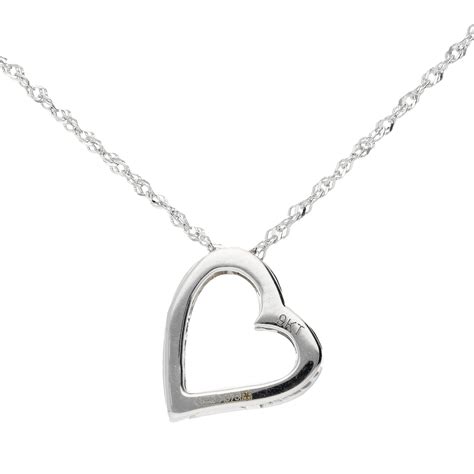 9ct White Gold Diamond Heart Pendant Buy Online Free Insured Uk