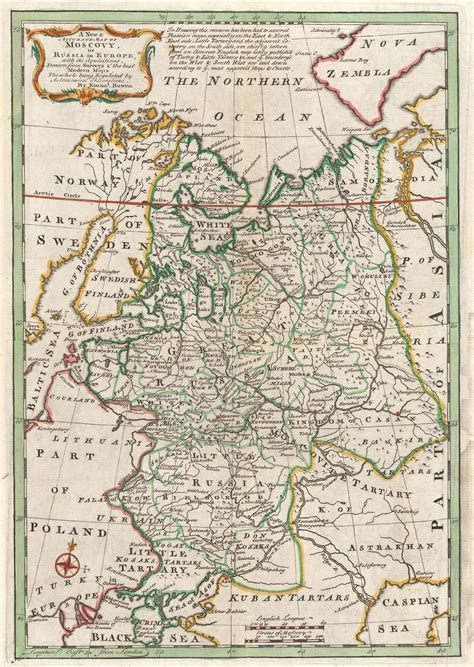 Emanuel Bowen A New Accurate Map Of Muscovy Or Russis In Europe