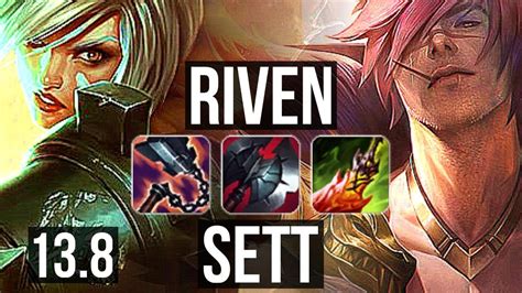 RIVEN Vs SETT TOP 7 Solo Kills 17 4 14 1 0M Mastery KR Master