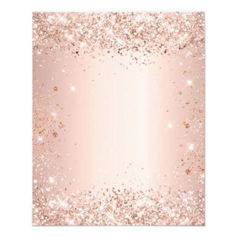 Birthday Glitter Rose Gold Blush Budget Invitation Flyer Zazzle