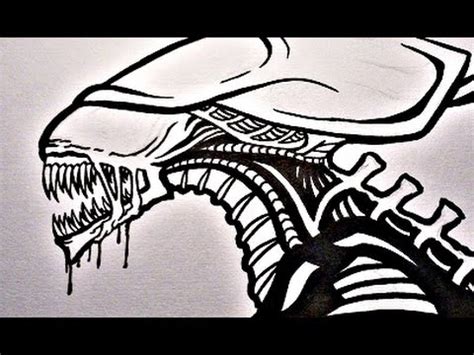 Xenomorph Head Drawing