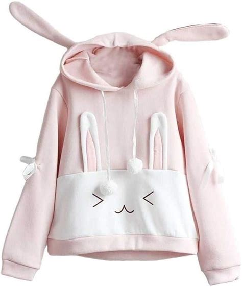 WSZAGM Sudadera Con Capucha Para Mujer Cute Bunny Streetwear Sudadera