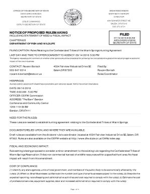 Fillable Online Notice Of Proposed Rulemaking ODFW Fax Email Print