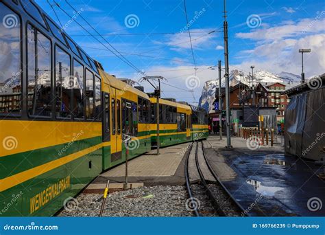 Interlaken,Switzerland-October 19,2019:the Train Stop at Train Station before Go To Jungfrau ...