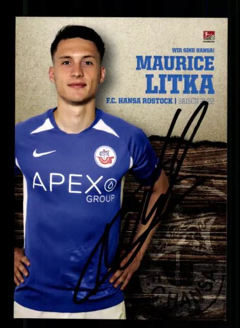 MAURICE LITTKA Autogrammkarte Hansa Rostock 2021 22 Original Signiert