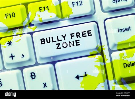 Conceptual Display Bully Free Zone Internet Concept Be Respectful To