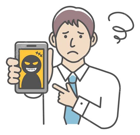 Vector Depiction Of Businessman Encountering Smartphone Scam Fraud