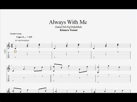 Always With Me Spirited Away Guitar Solo Tab Youtube