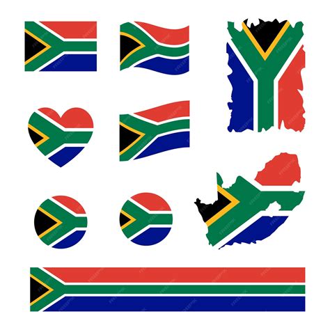 Premium Vector Set Of South Africa Flag Vector Illustration